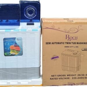 Roch Semi Automatic Twin Tub Washing Machine 14kg RWM-14TT-J(W) front view